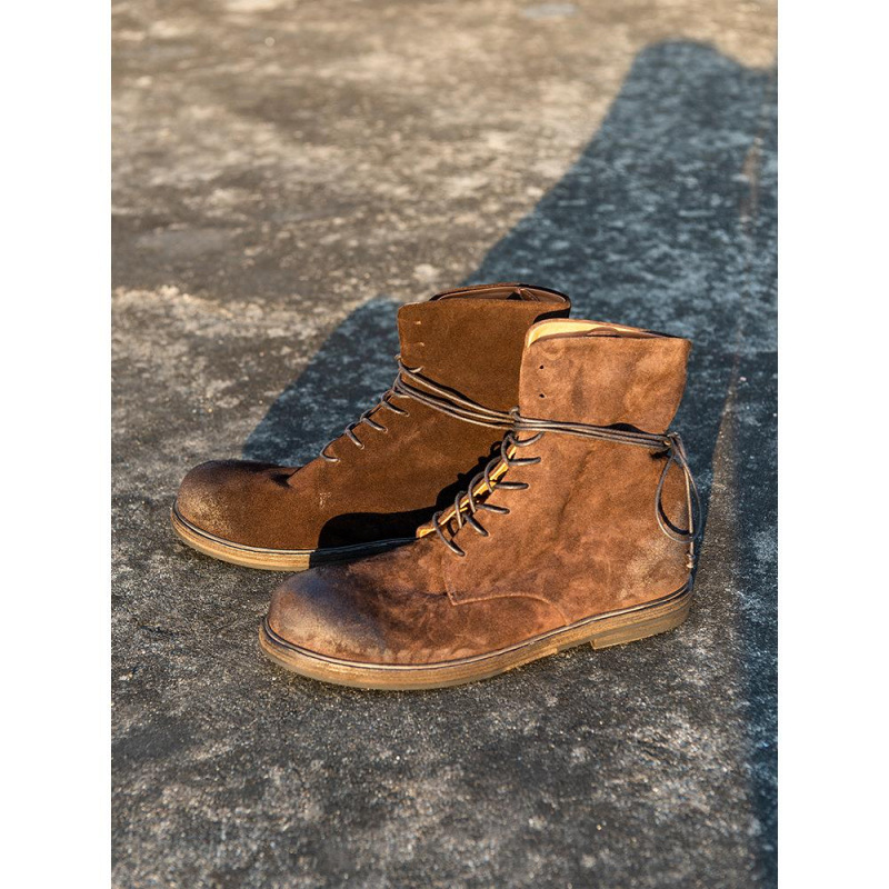 男鞋真皮大底高端水洗复古马丁靴男款新款短靴里外全真皮沙漠靴子