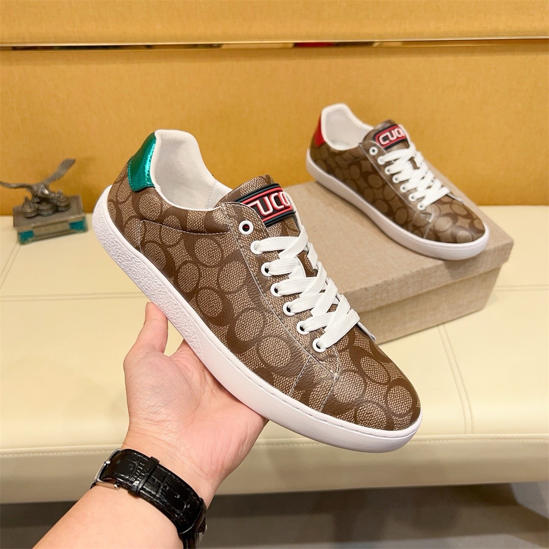 欧洲站奢侈品男鞋高端百搭休闲鞋潮男士轻奢低帮阿甘鞋圈圈男板鞋